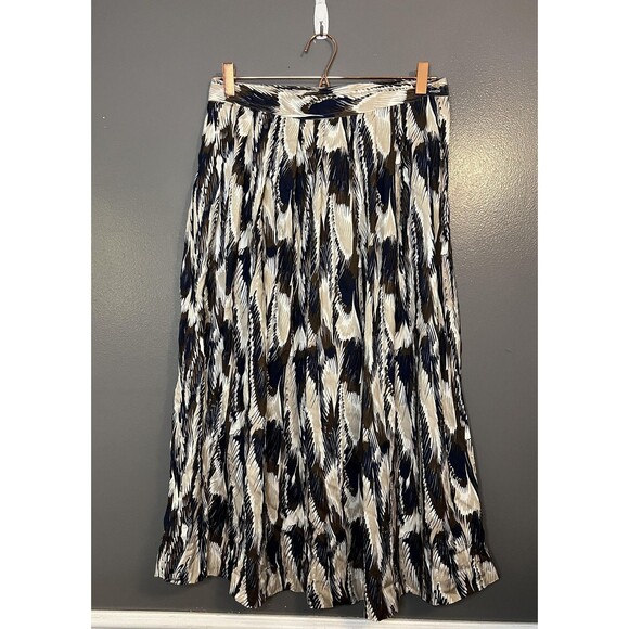 Segue Skirt Womens 16 Pleated Button Closure Abstract Print Rayon NWT - Picture 1 of 9